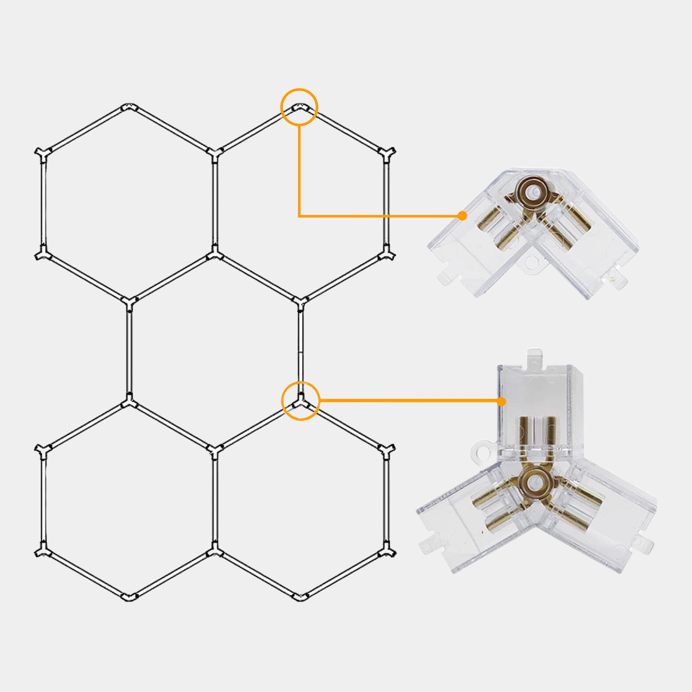 LED Hexagon Beleuchtung für Garage Werkstatt Showroom 14 Felder 2,44 x 4,85 m