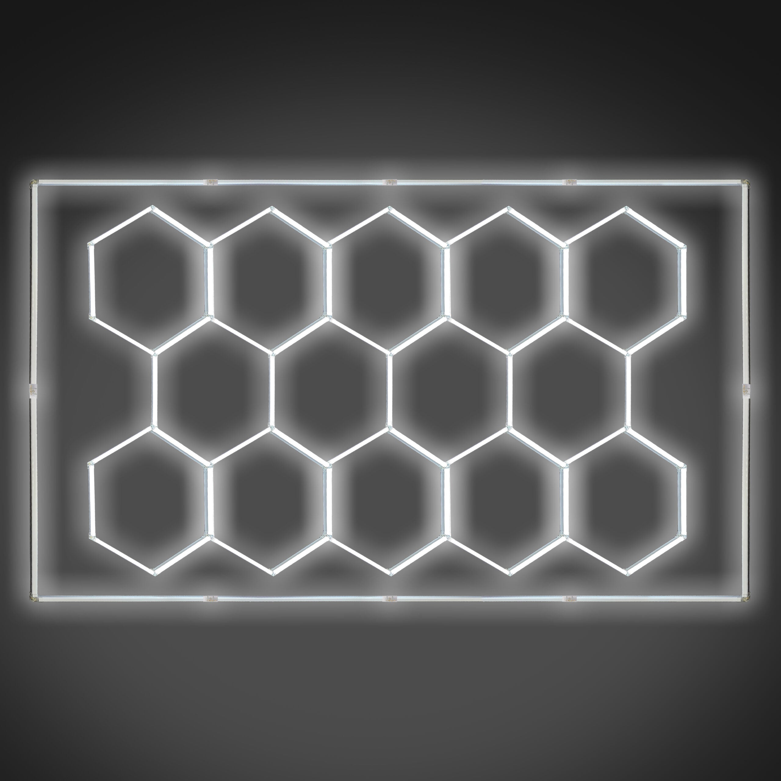 LED Hexagon Beleuchtung für Garage Werkstatt Showroom 14 Felder 2,44 x 4,85 m