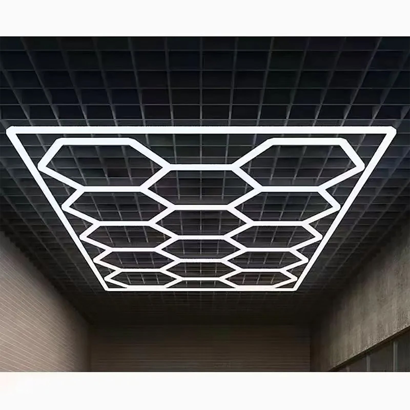 LED Hexagon Beleuchtung für Garage Werkstatt Showroom 14 Felder 2,44 x 4,85 m